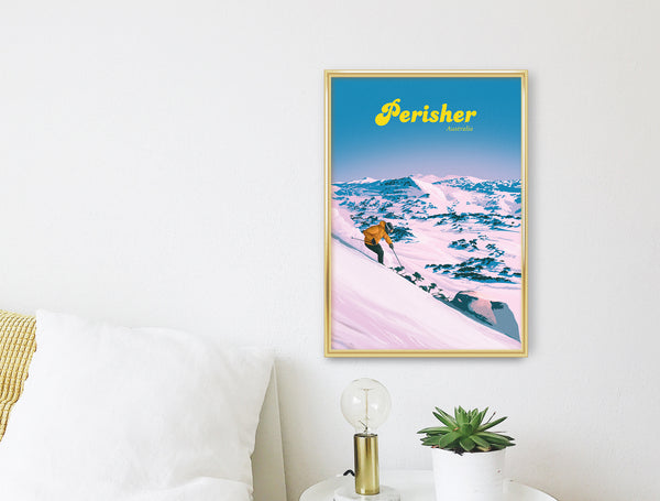 Perisher Australia Ski Resort Travel Poster