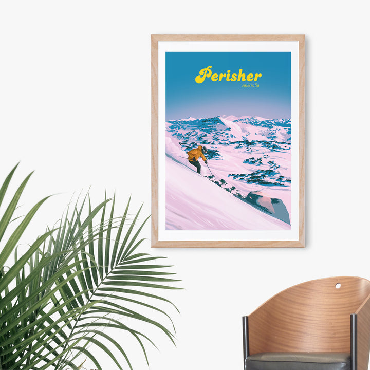 Perisher Australia Ski Resort Travel Poster