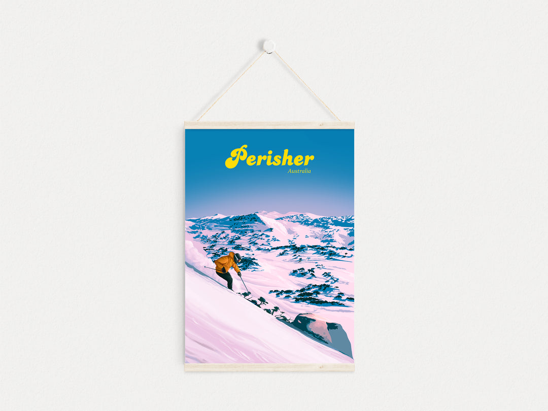 Perisher Australia Ski Resort Travel Poster