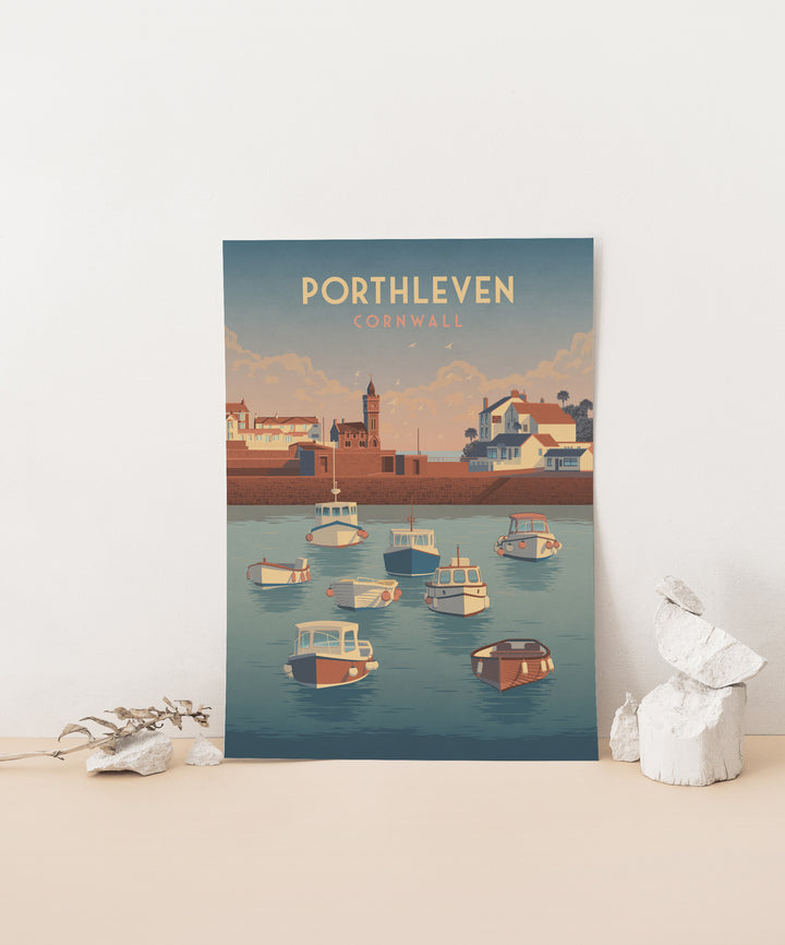 Porthleven Cornwall Travel Poster