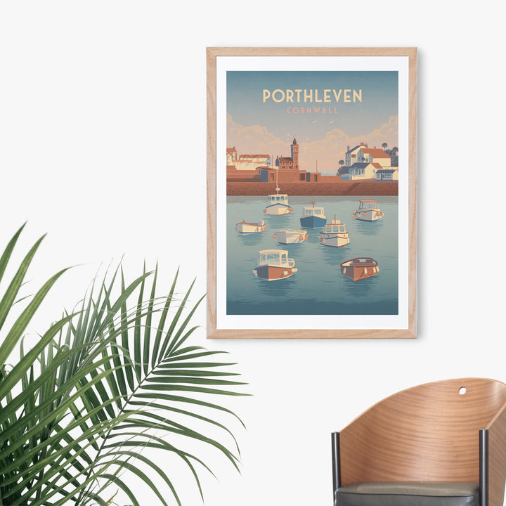 Porthleven Cornwall Travel Poster