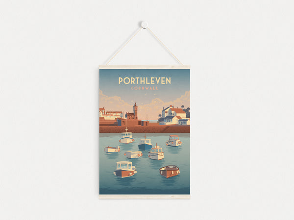 Porthleven Cornwall Travel Poster