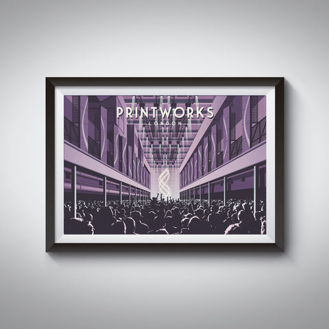 Printworks Nightclub London Travel Poster