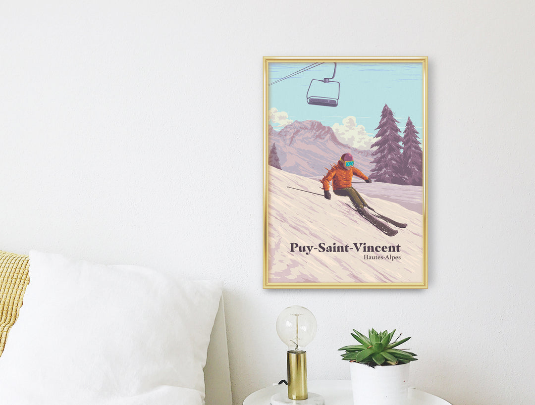 Puy Saint Vincent Ski Resort Travel Poster