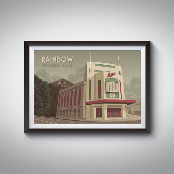 Rainbow Finsbury Park London Travel Poster