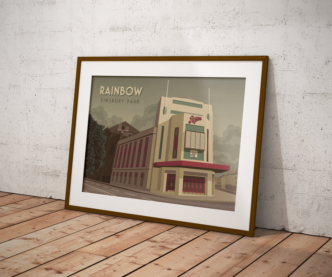 Rainbow Finsbury Park London Travel Poster