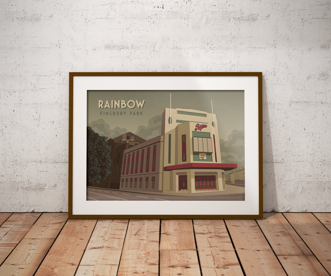 Rainbow Finsbury Park London Travel Poster