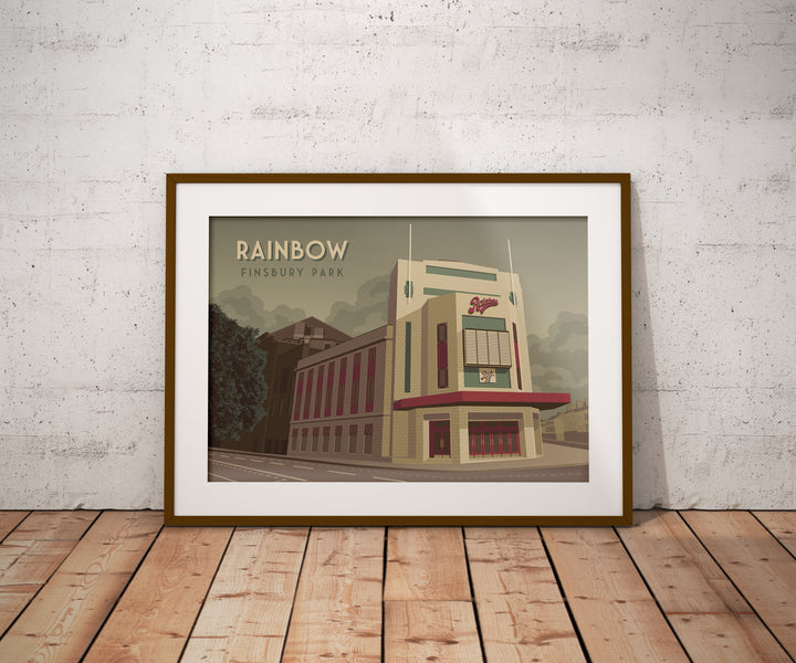 Rainbow Finsbury Park London Travel Poster