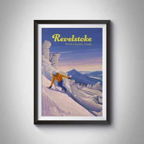 Revelstoke Snowboarding Travel Poster