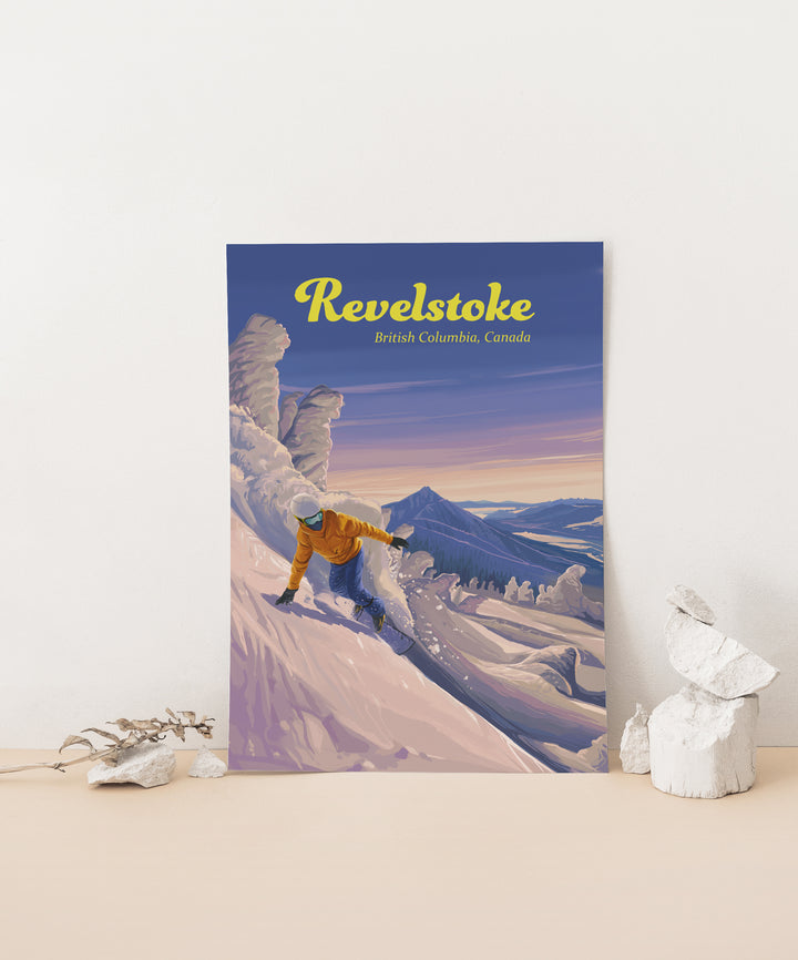 Revelstoke Snowboarding Travel Poster