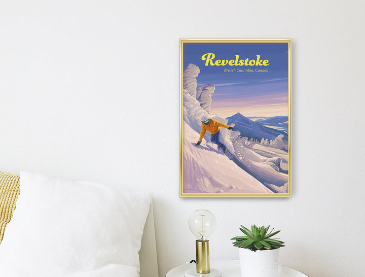 Revelstoke Snowboarding Travel Poster