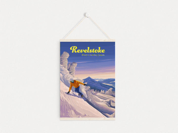 Revelstoke Snowboarding Travel Poster