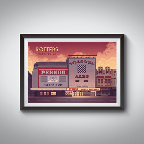 Rotters Nightclub Manchester Travel Poster