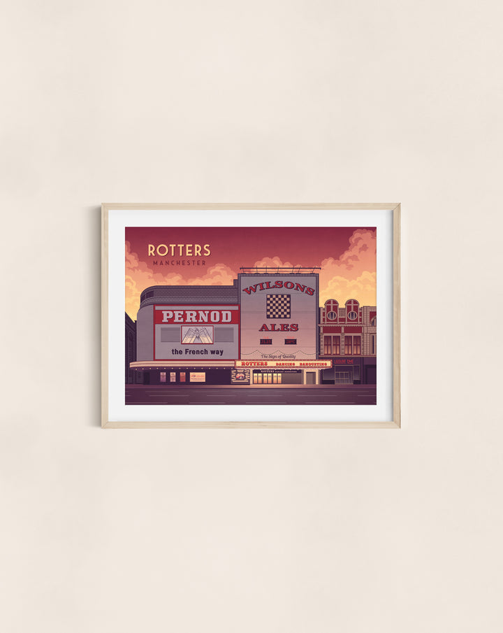 Rotters Nightclub Manchester Travel Poster