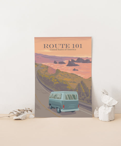 Route 101 USA Travel Poster