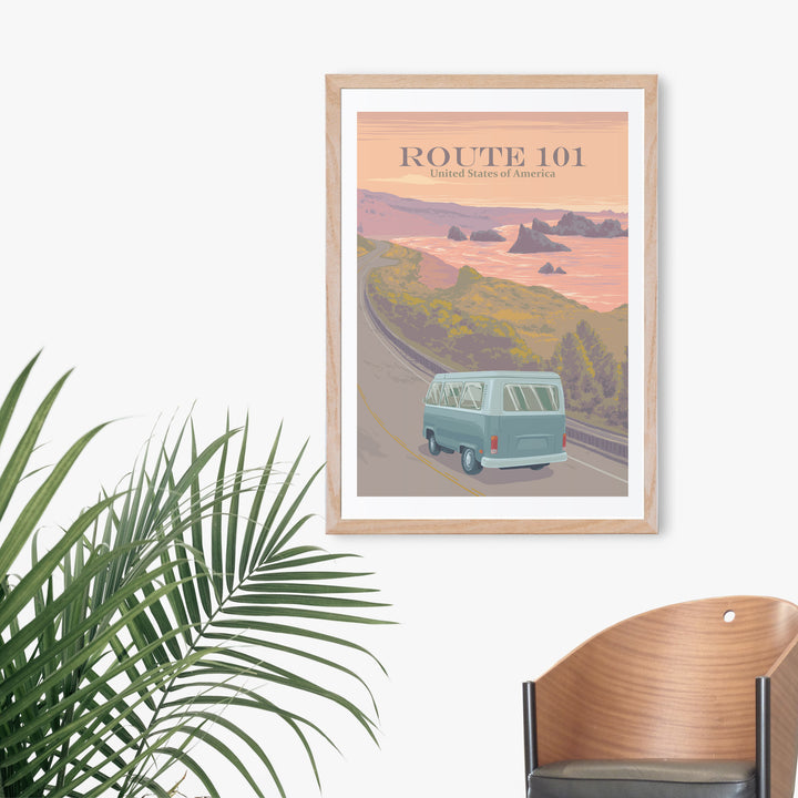 Route 101 USA Travel Poster