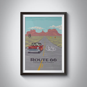 Route 66 USA Travel Poster