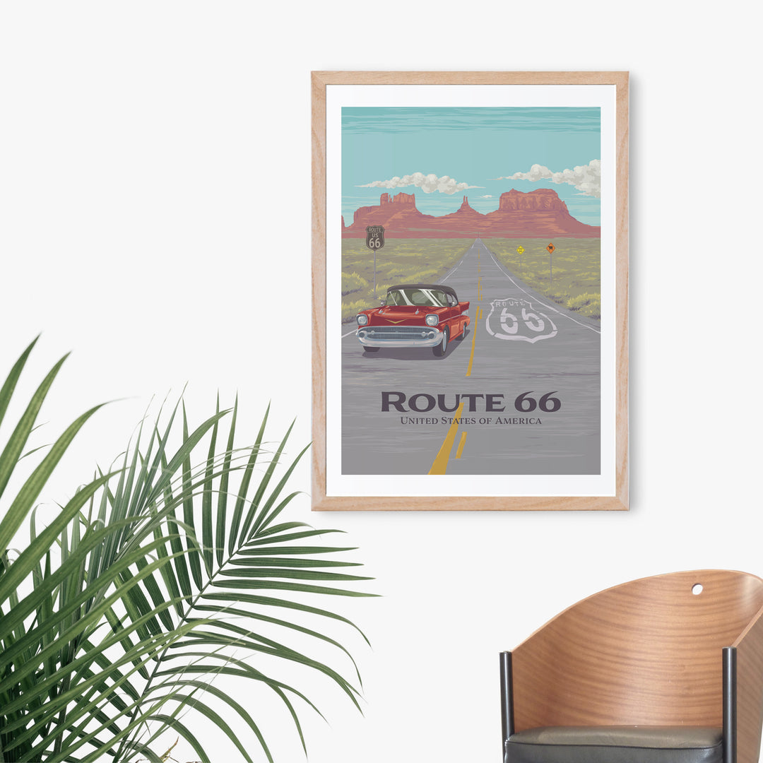 Route 66 USA Travel Poster