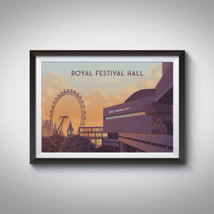 Royal Festival Hall London Travel Poster
