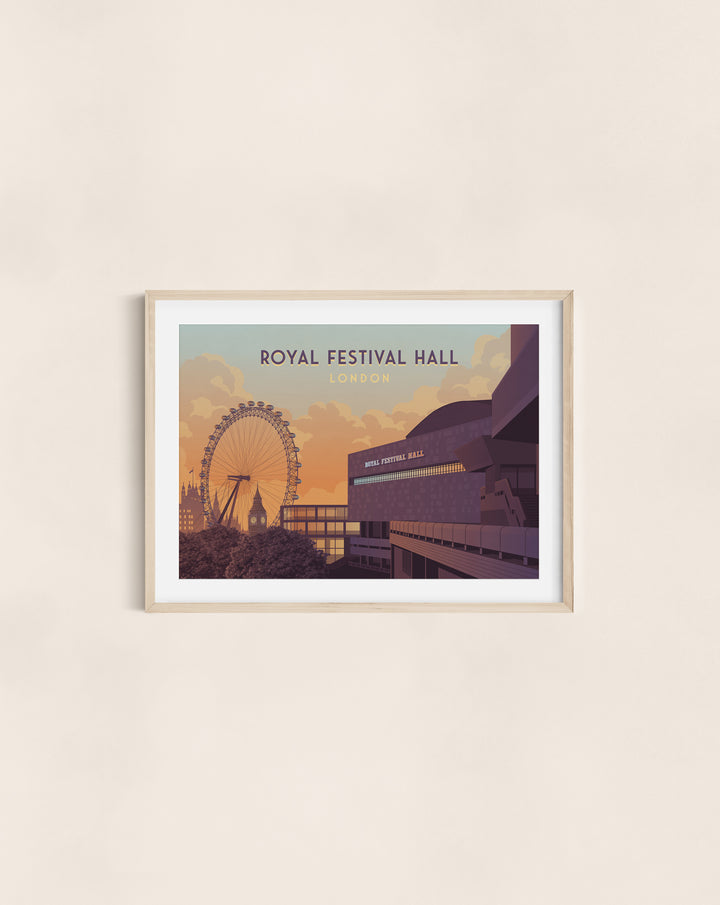 Royal Festival Hall London Travel Poster