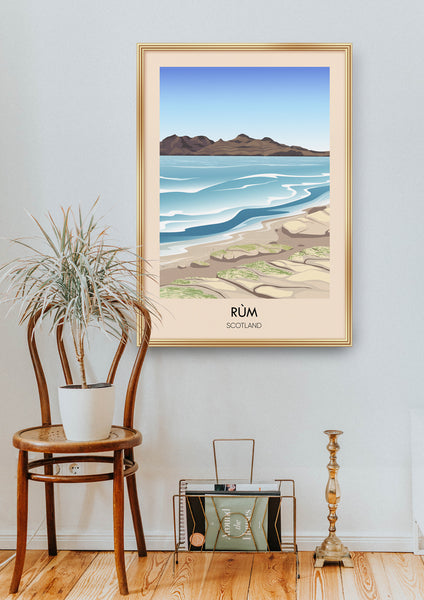Isle of Rum Scotland Travel Poster