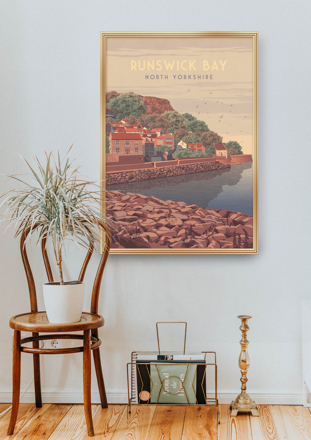 Runswick Bay Yorkshire Seaside Travel Poster