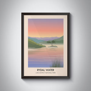 Rydal Water Lake District Travel Poster