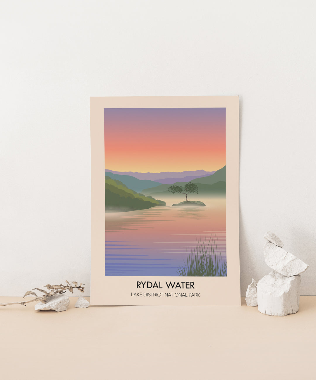 Rydal Water Lake District Travel Poster