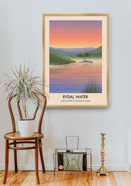Rydal Water Lake District Travel Poster