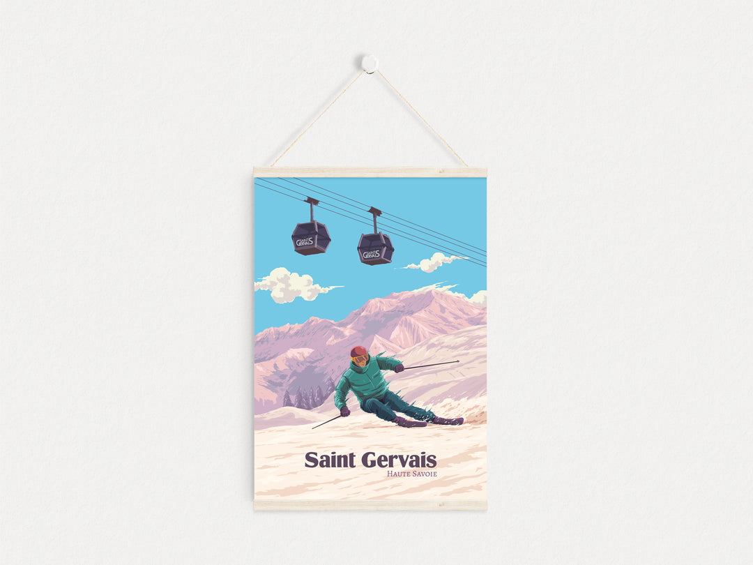 Saint Gervais Ski Resort Travel Poster