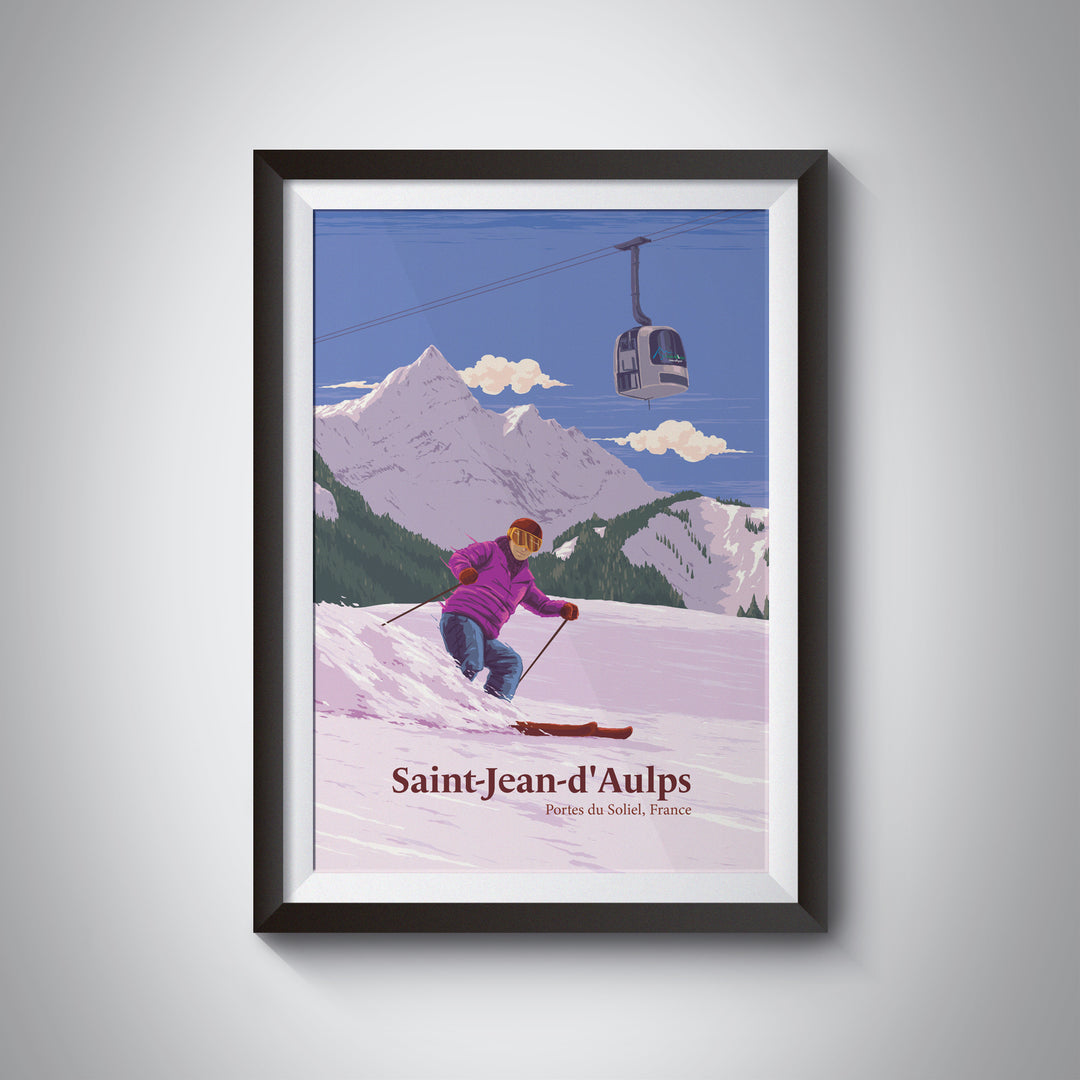 Saint Jean d'Aulps Ski Resort Travel Poster