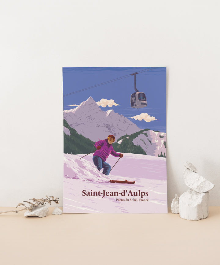 Saint Jean d'Aulps Ski Resort Travel Poster