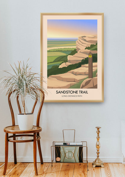 Sandstone Trail Long Distance Hiking Trail Travel Poster