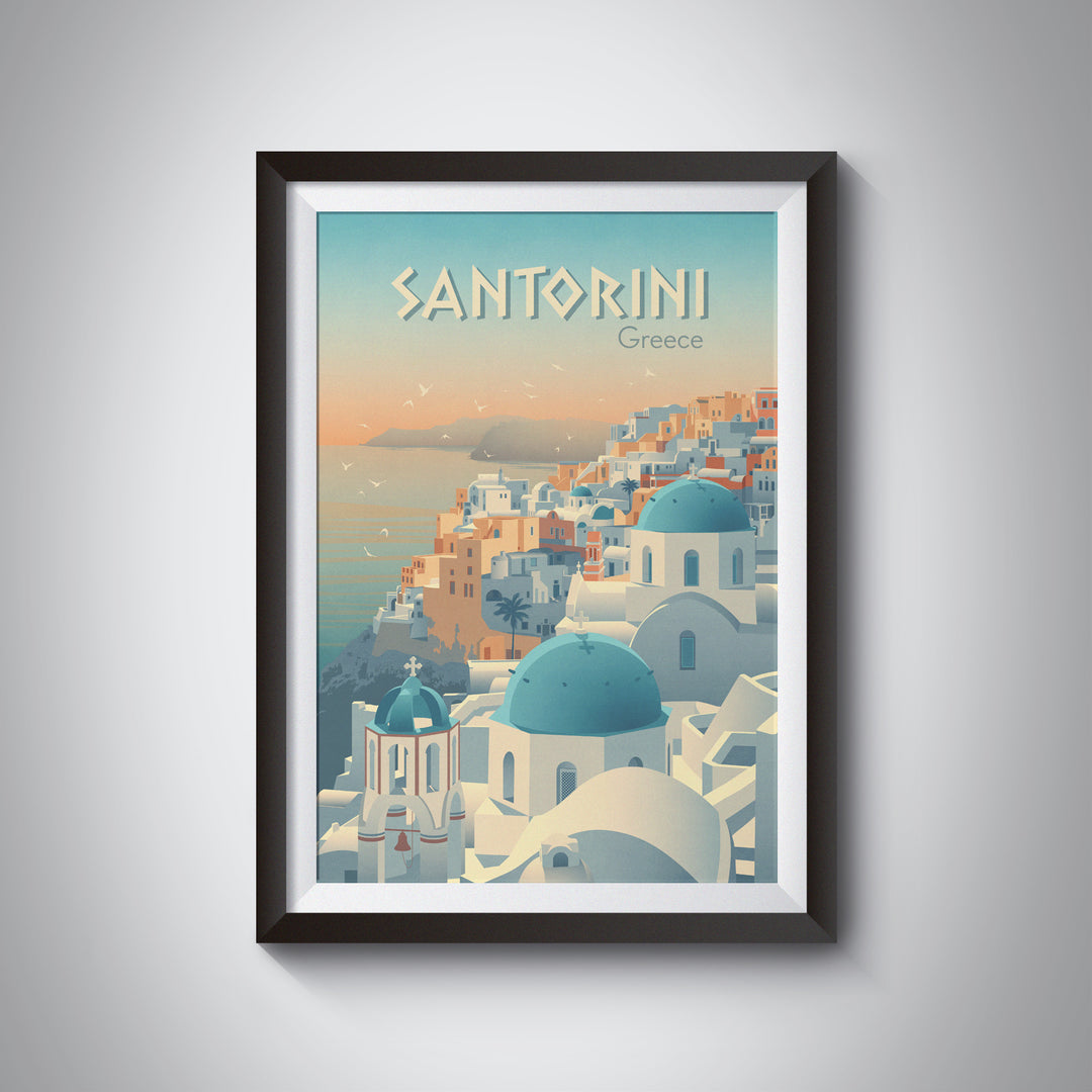 Santorini Greece Travel Poster