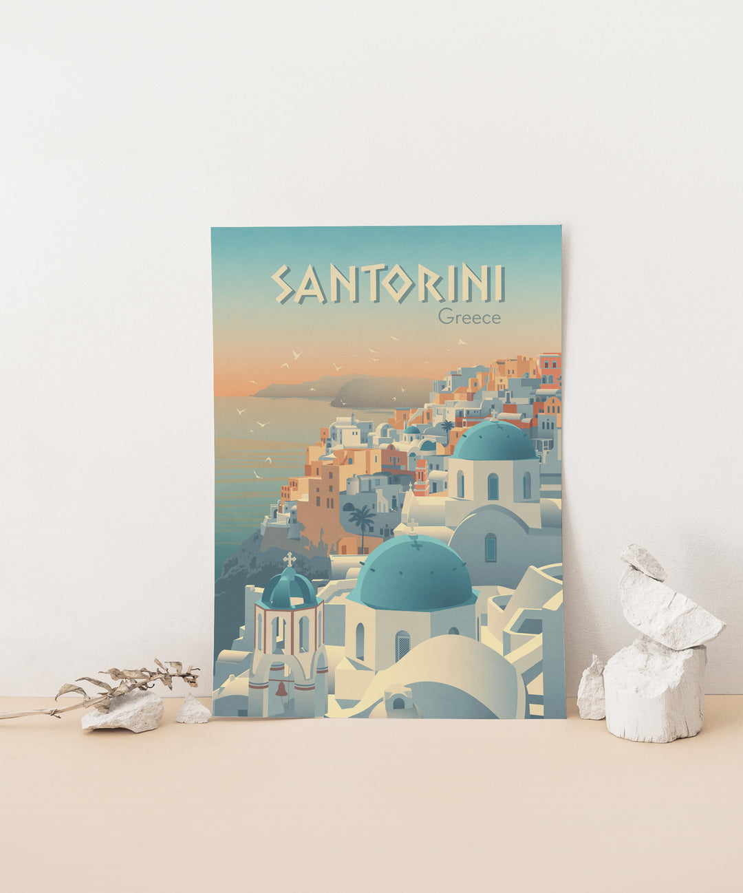 Santorini Greece Travel Poster