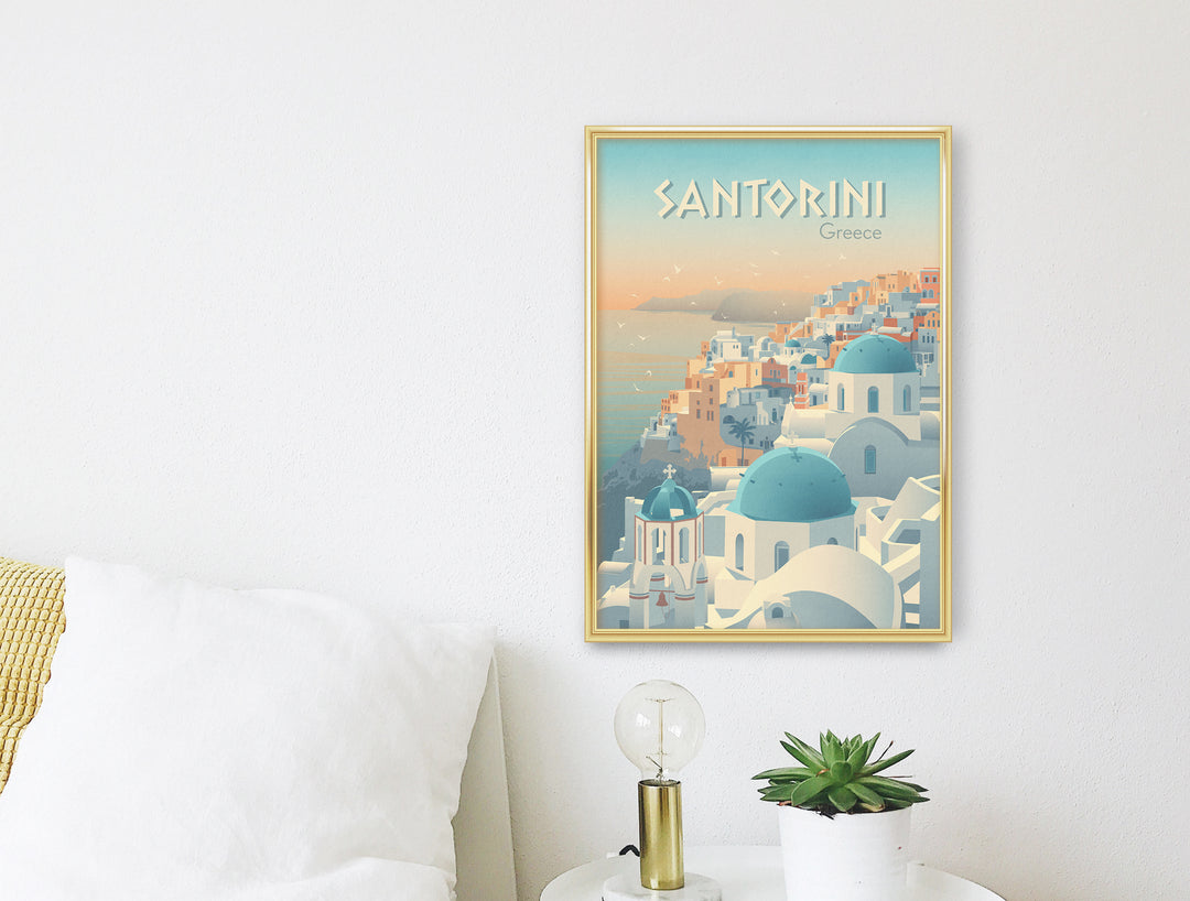 Santorini Greece Travel Poster