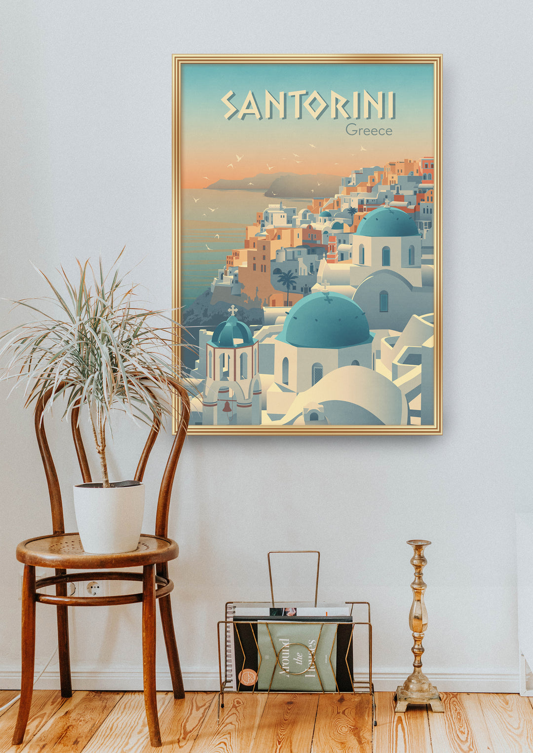 Santorini Greece Travel Poster