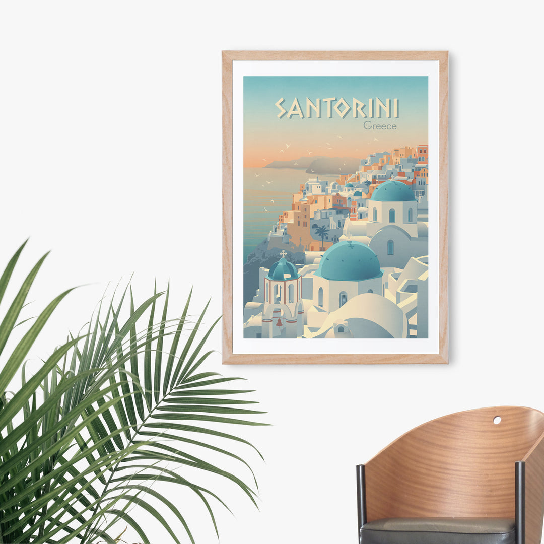 Santorini Greece Travel Poster