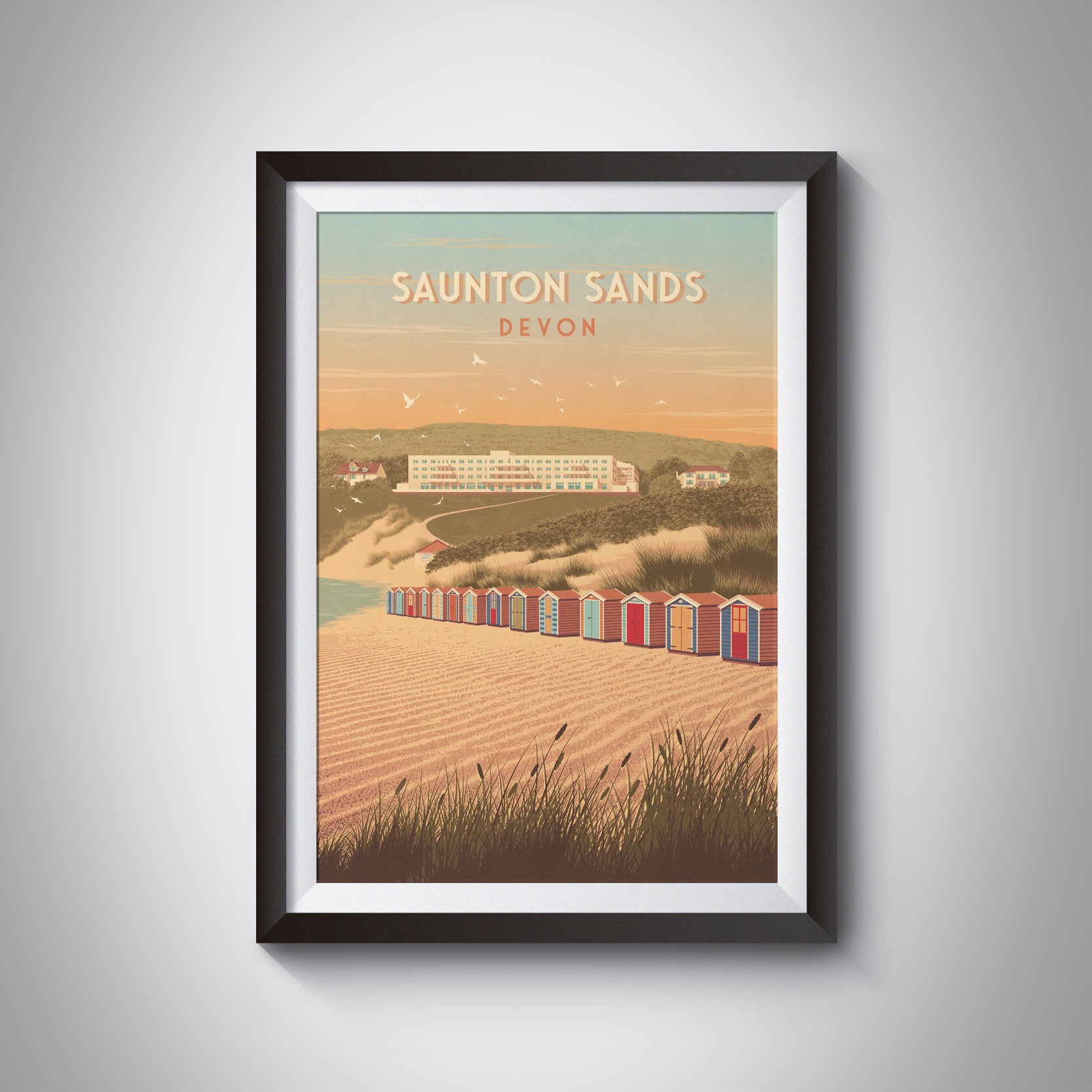 Saunton Sands Devon Travel Poster