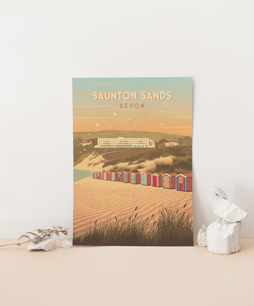 Saunton Sands Devon Travel Poster