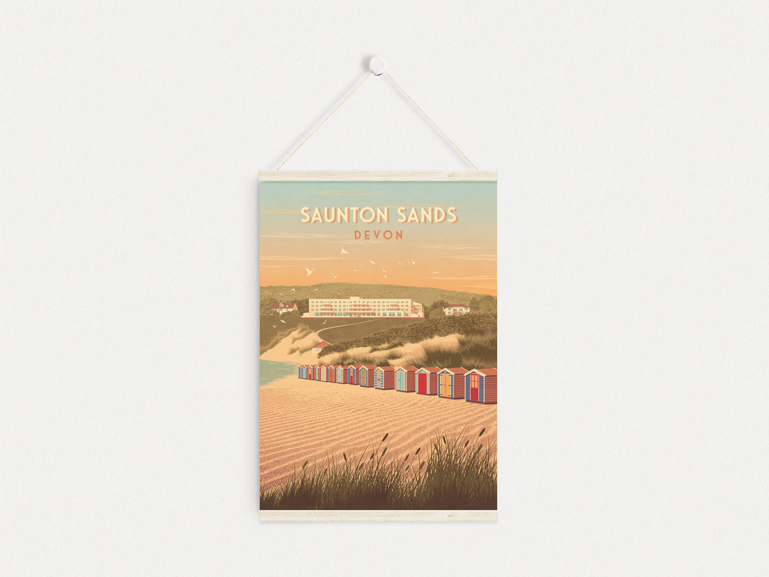 Saunton Sands Devon Travel Poster