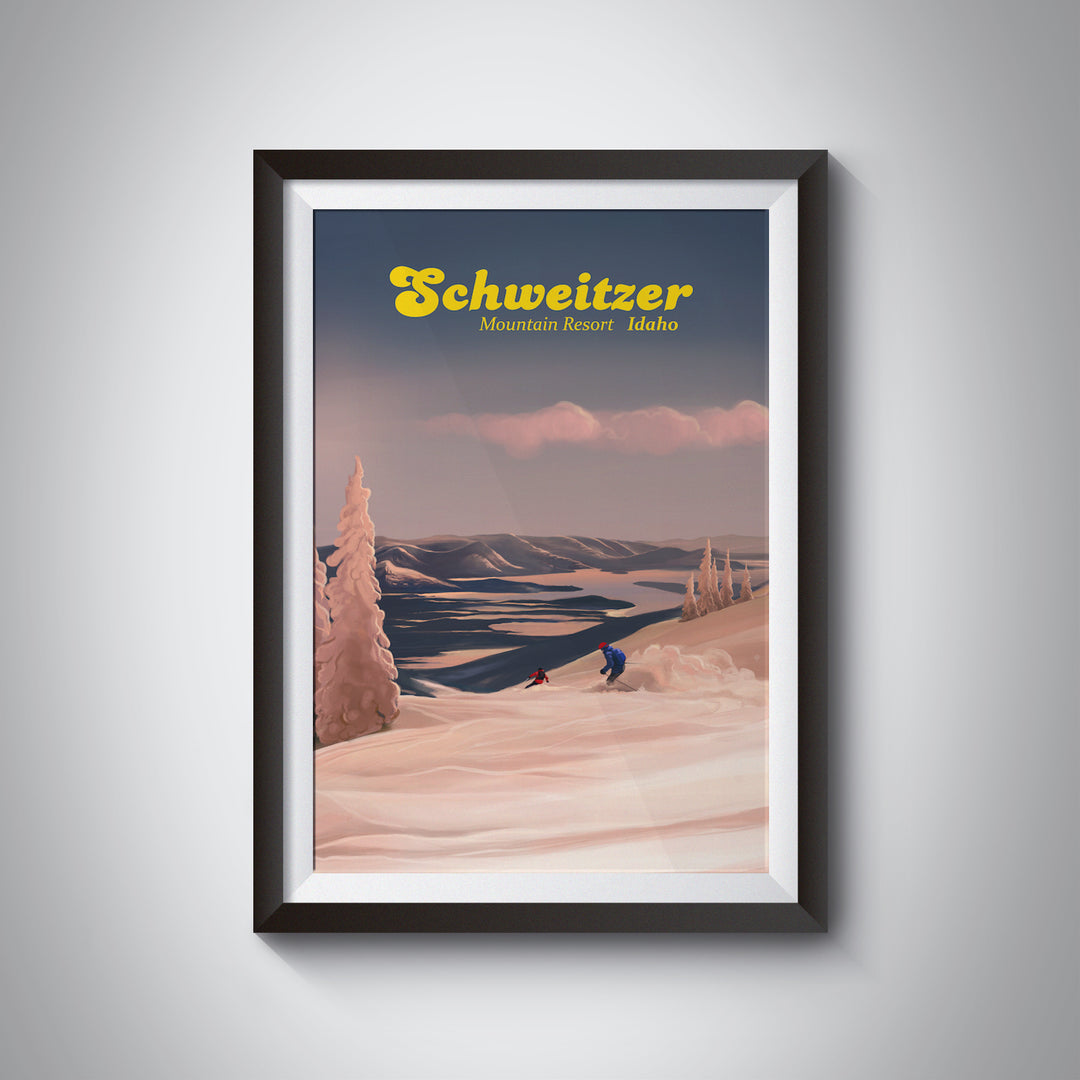 Schweitzer Mountain Resort Travel Poster