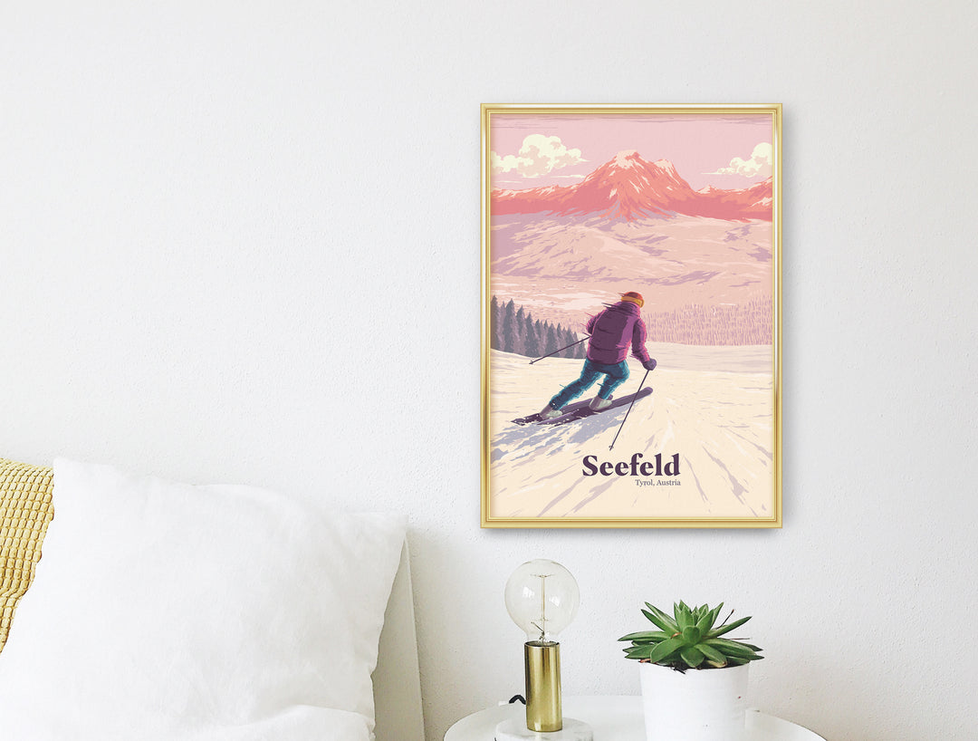 Seefeld Austria Ski Resort Travel Poster