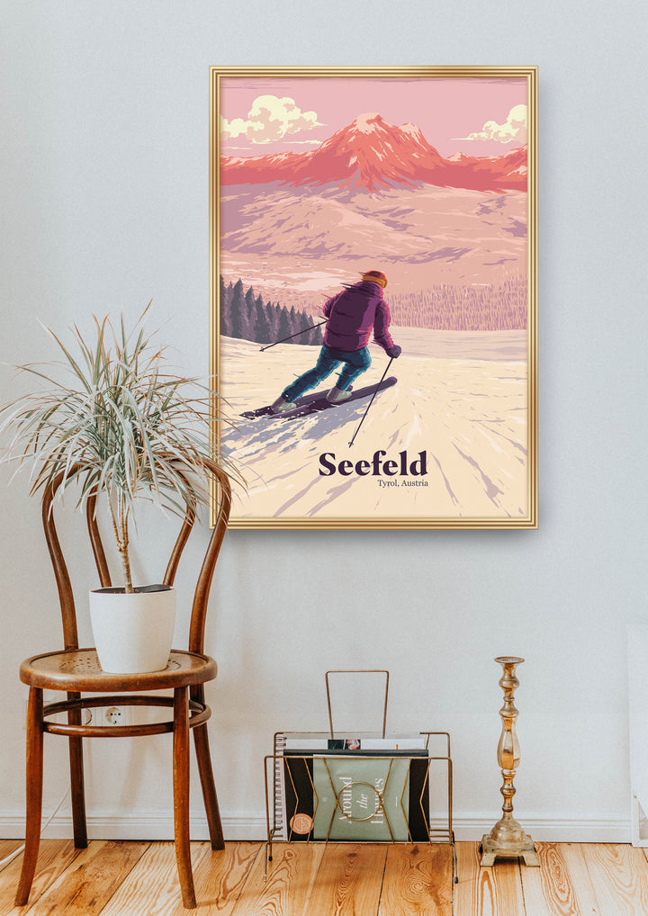 Seefeld Austria Ski Resort Travel Poster