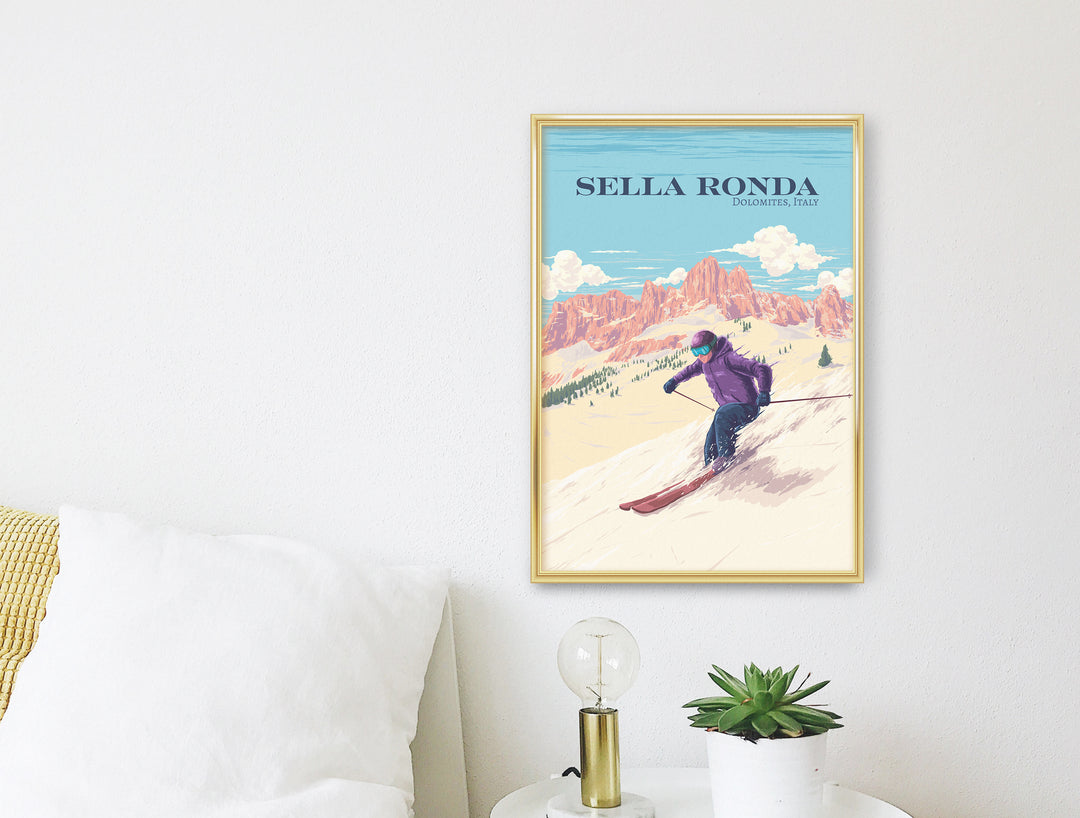 Sella Ronda Italy Ski Resort Travel Poster