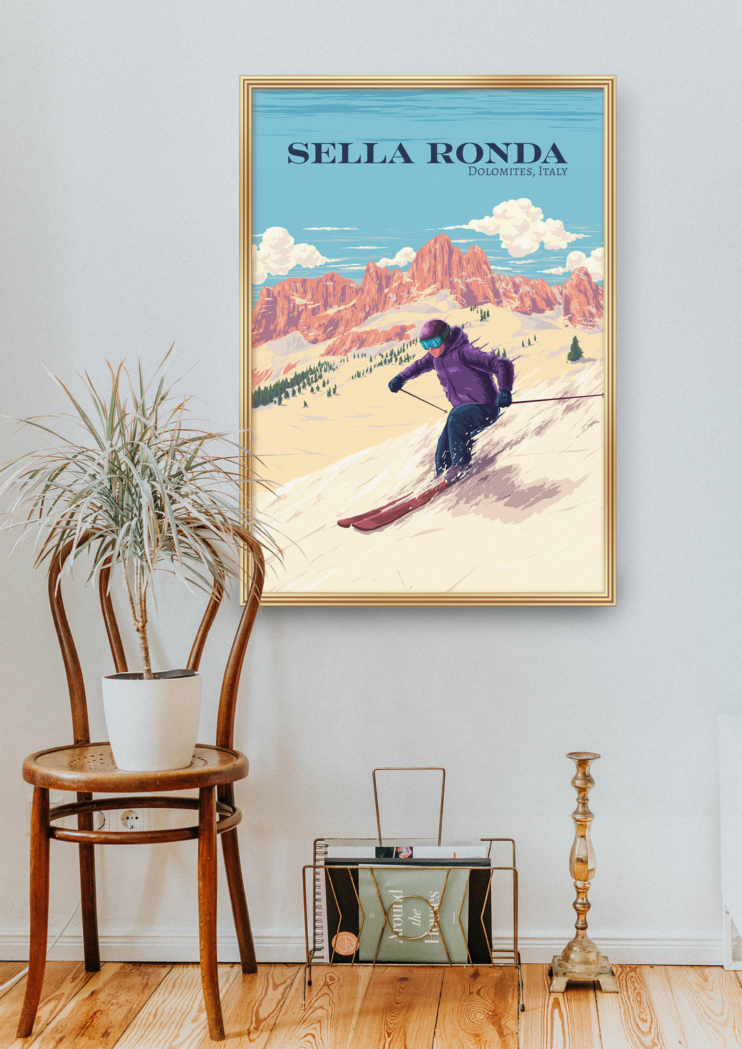 Sella Ronda Italy Ski Resort Travel Poster