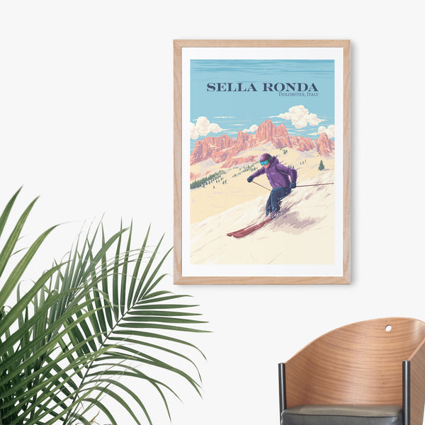 Sella Ronda Italy Ski Resort Travel Poster