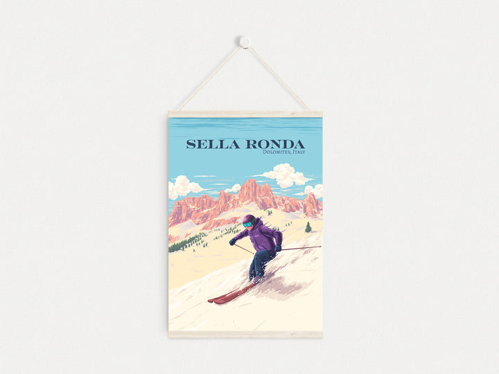 Sella Ronda Italy Ski Resort Travel Poster