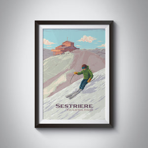 Sestriere Ski Resort Travel Poster