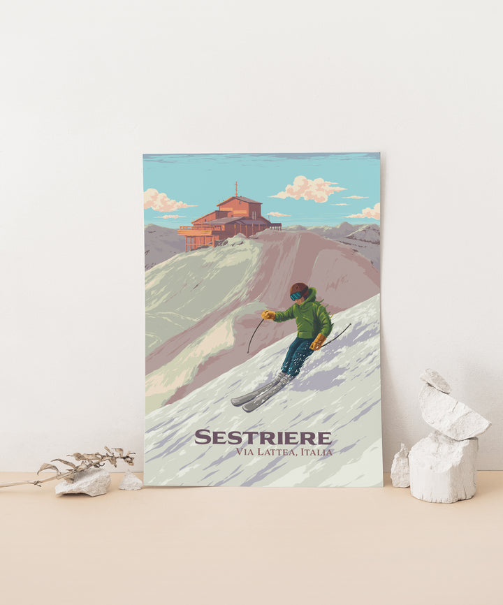 Sestriere Ski Resort Travel Poster